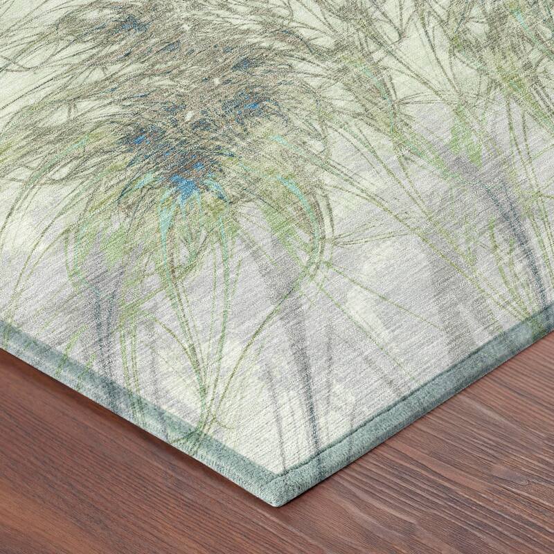 Machine Washable Indoor/ Outdoor Modern Cheraw Chantille Rug