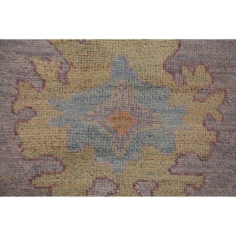 Hand Knotted Oriental 100% Wool Carpet Transitional All-Over Purples Oushak Area Rug - 9' 10'' X 8' 1''