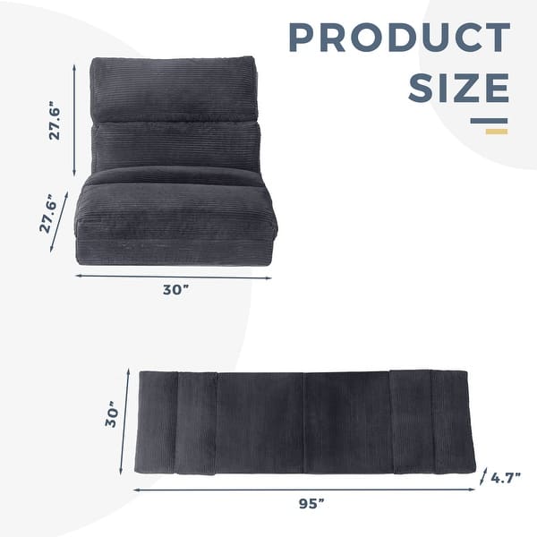 dimension image slide 3 of 26, Folding Sofa Bed,Sleeper Sofa Chair Bed Upholstered Sofa Couches