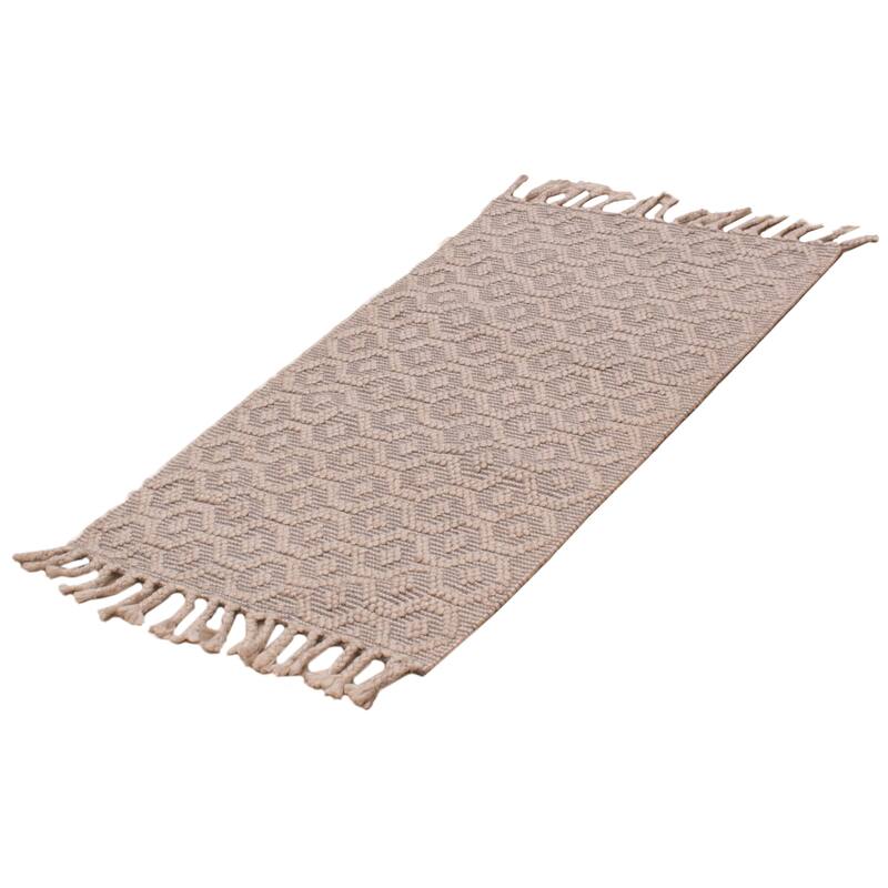ECARPETGALLERY Braid weave Sienna Cream Wool Rug - 3'0 x 5'0