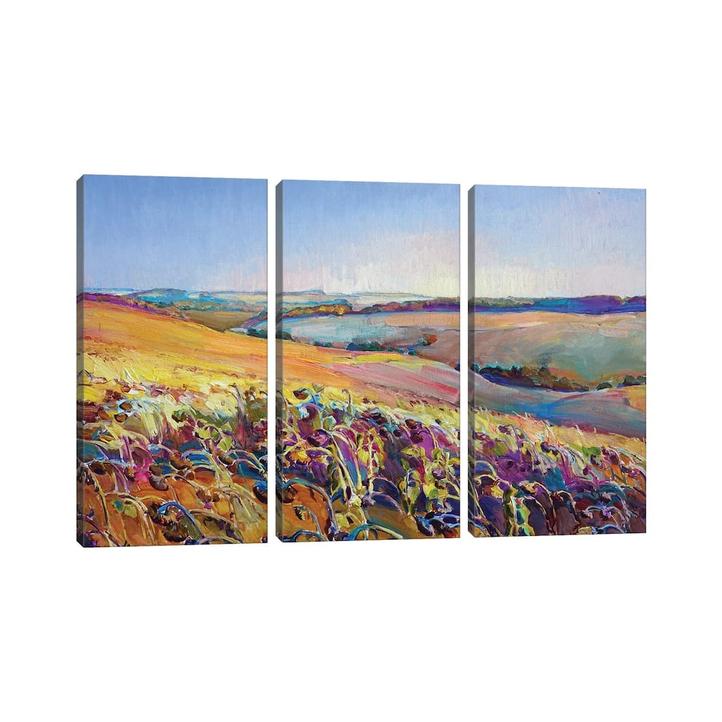 iCanvas "Field Of Sunflowers" by Andrii Kutsachenko 3-Piece Wall Art Set