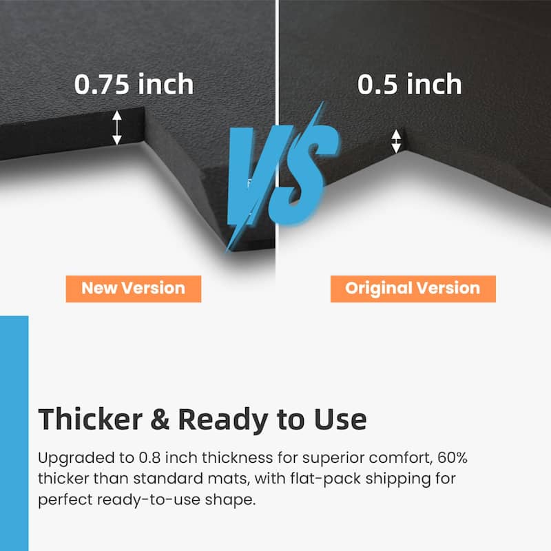 Art3d Memory Foam Floor Mat 32"x20"x0.75", Black Kitchen Mat - 32"x20"x0.75"