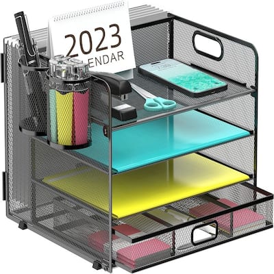 4 Tier Paper Letter Tray Organizer