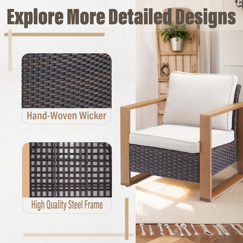 Gymojoy Outdoor Patio Chair with 2 Ottomans