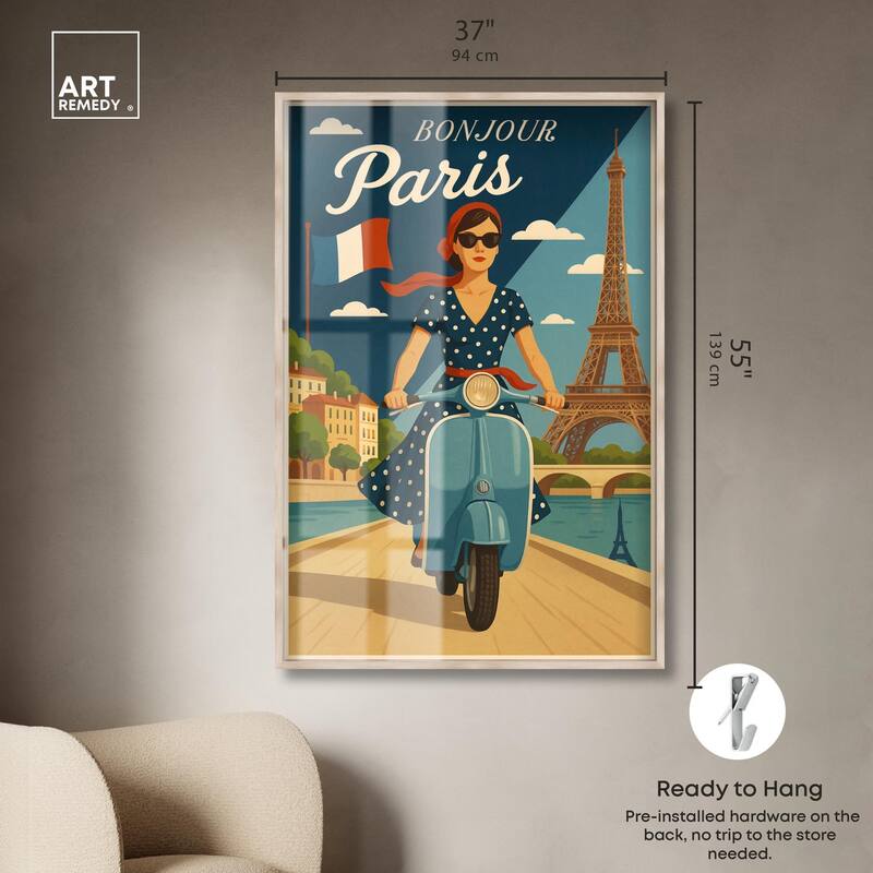 Scooter French Travel Shadowbox by Art Remedy