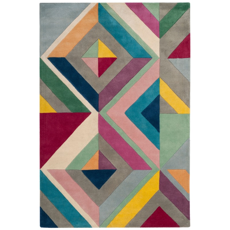SAFAVIEH Handmade Fifth Avenue Hinrika Mid-Century Modern Wool Rug - 2' x 3' - Grey/Multi
