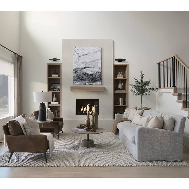 Denly II Castlerock Grey Slipcover Three Seater Sofa