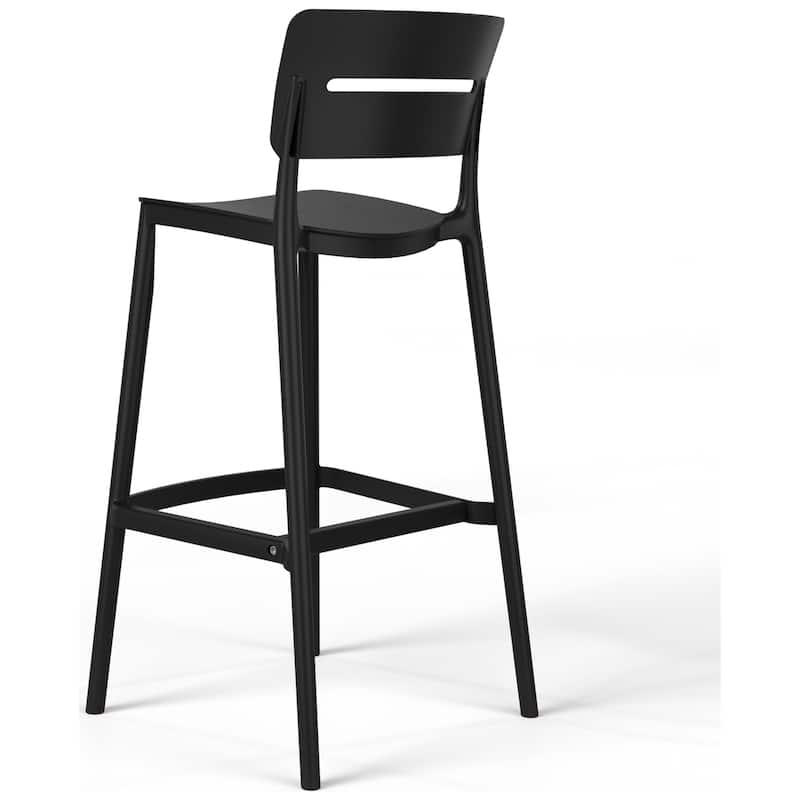 Frond and Form 29.5" Outdoor Patio Poly Plastic Bar Stool (Set of 2)