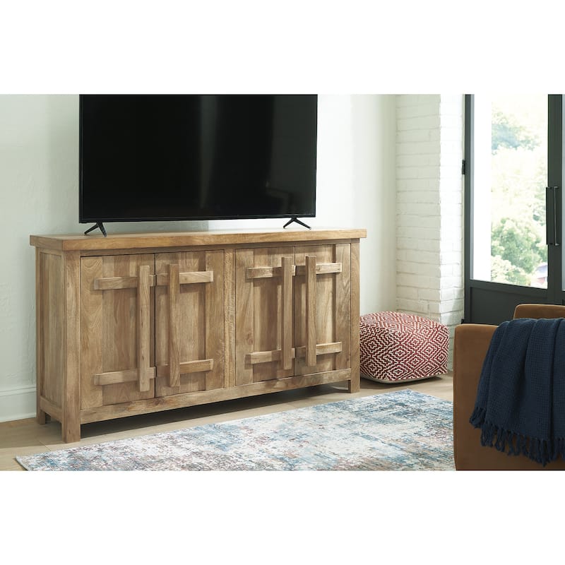 Signature Design by Ashley Dresor Natural Accent Cabinet - 68.13" W x 18" D x 36.25" H