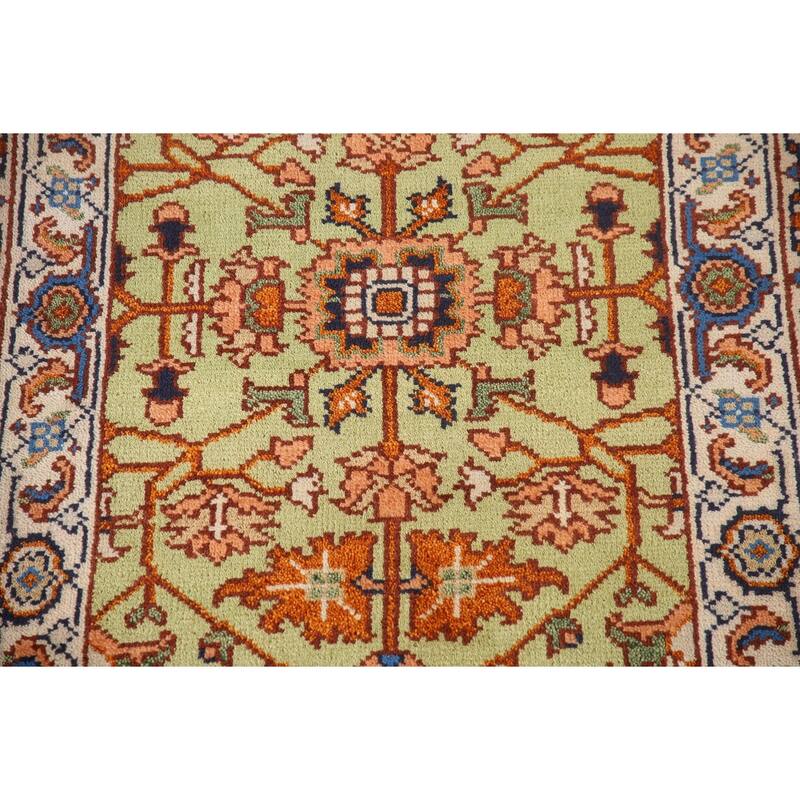 Light Green Oushak Accent Rug Hand-Knotted Wool Carpet - 2'11"x 4'11"