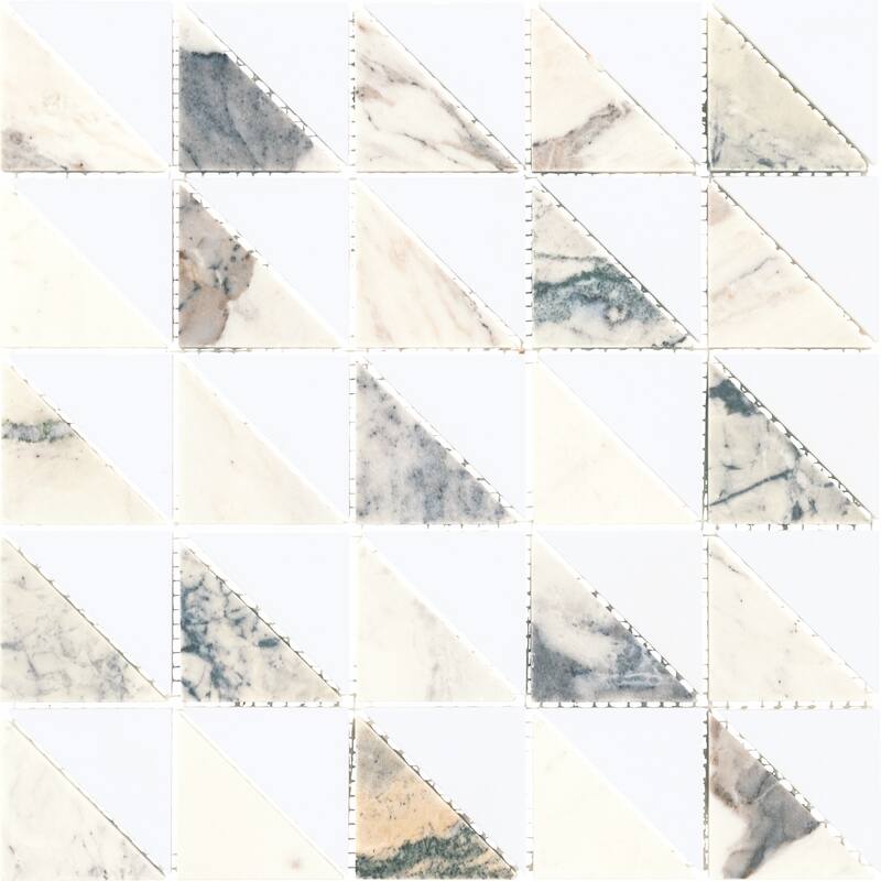 Daltile Gamma Natural Stone Triangle Wall and Floor Mosaic Tile (Set of 10)