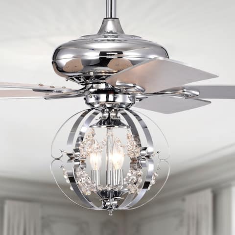 Dazy 48 Inch Chrome Finish Glam Ceiling Fan with Remote