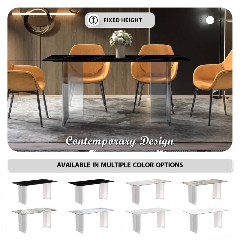 Kova Rectangular Dining Table with Sintered Stone/Glass Top