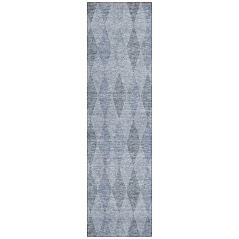 Machine Washable Indoor/ Outdoor Argyle Chantille Rug