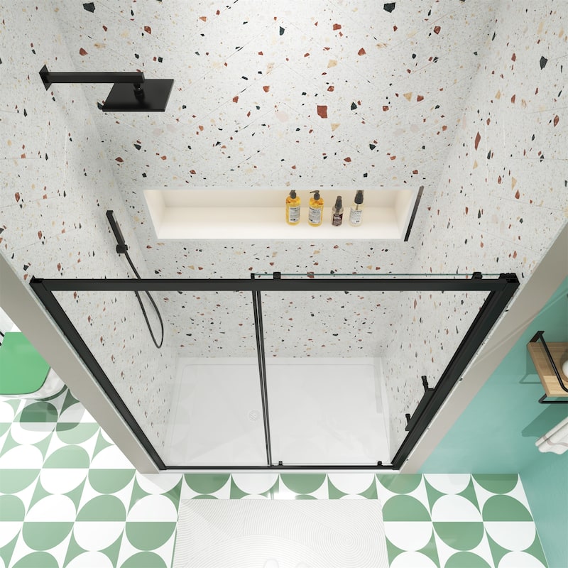 56"-60"W x 72"H Sliding Shower Door with 1/4" Tempered Glass