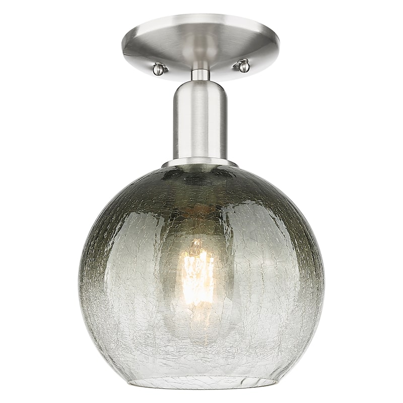 Innovations Lighting Downtown Urban - Brookhaven Globe - 1 Light 8" Semi-Flush Mount Light - Slate Shade/Brushed Satin Nickel
