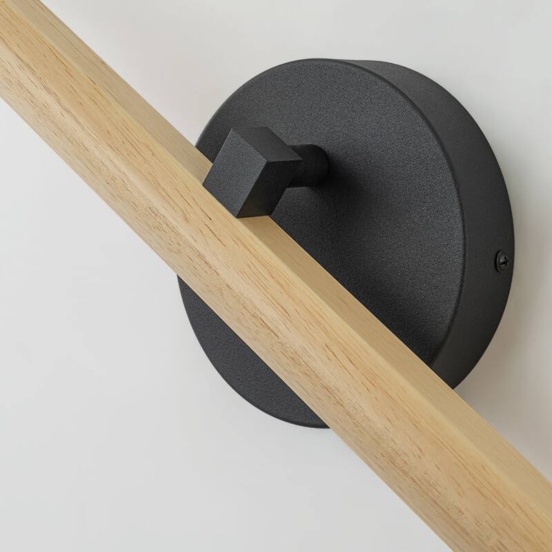 Adjustable Wood Dimmable LED Linear Wall Vanity Sconce Rustic Bathroom - 24.8 Inches