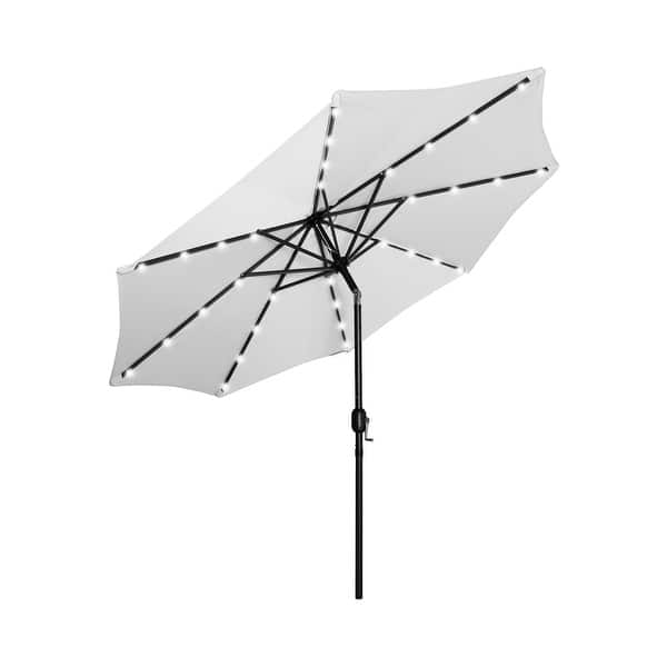 slide 2 of 4, Lucent 9-foot Solar Led Lighted Patio Umbrella White