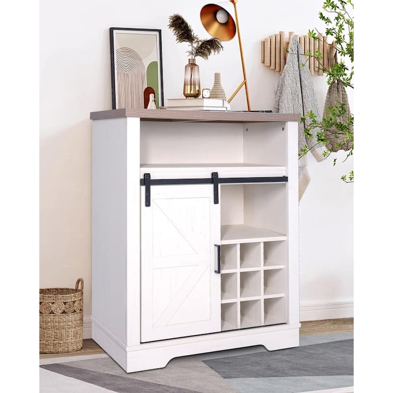 Farmhouse Storage Cabinet with Sliding Barn Door
