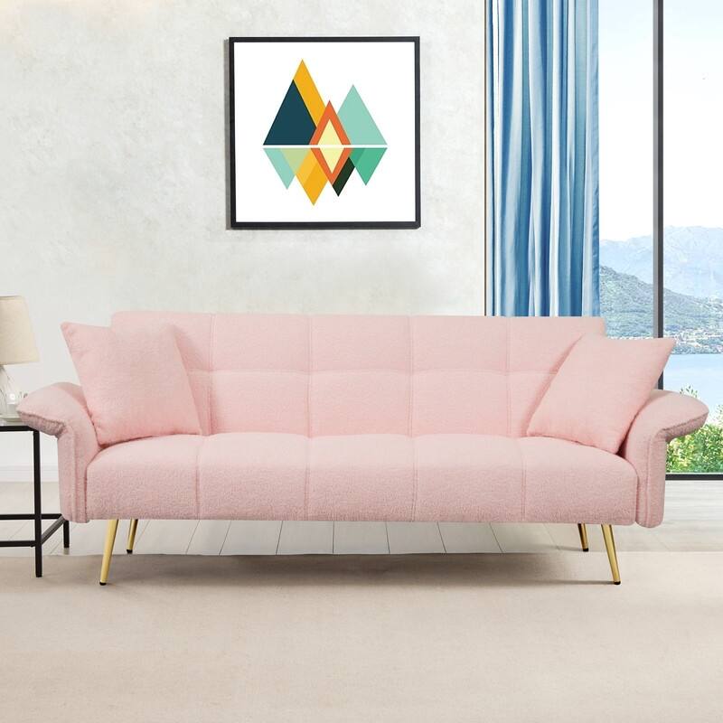 70 "Teddy Velvet Sofa Bed With Adjustable Armrests