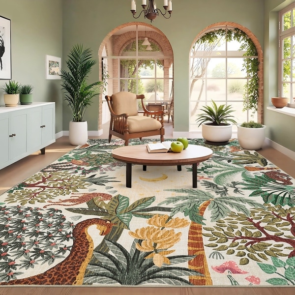 Garvee Midnight Jungle Animal Area Rug - Bed Bath & Beyond - 43143035