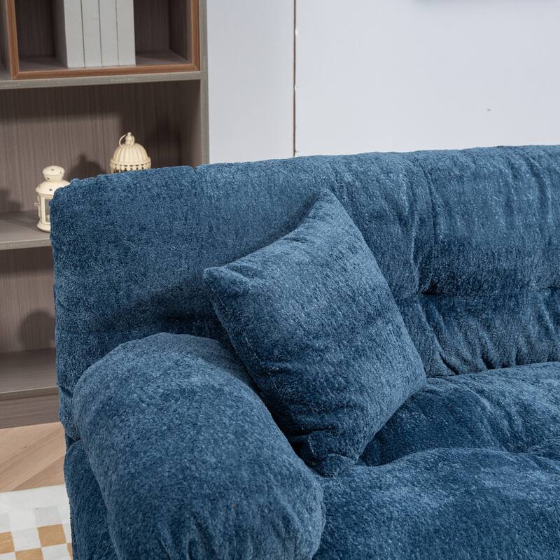Modern Chenille 2 Seat Sectional Sofa with Memory Foam Cushions and Pillows for Living Room and Guest Room