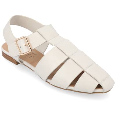 Journee Collection Women's Medium and Wide Width Cailinna Caged Buckle Square Toe Flats