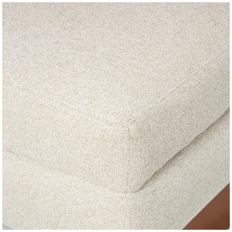 Polyester Boucle Accent Chair with Brown Wooden Legs - White - Roche River Decor - 28"W x 25"L x 31"H