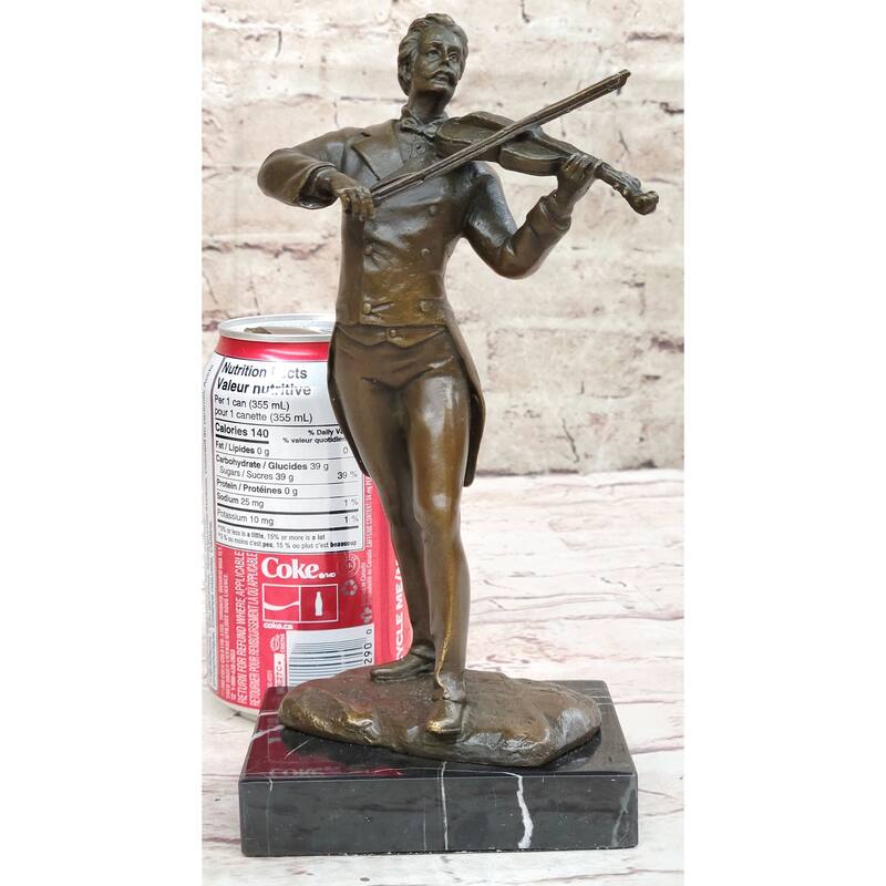 Bronze Sculpture Of Johann Strauss Playing The Violin Hot Cast Figurine Figure
