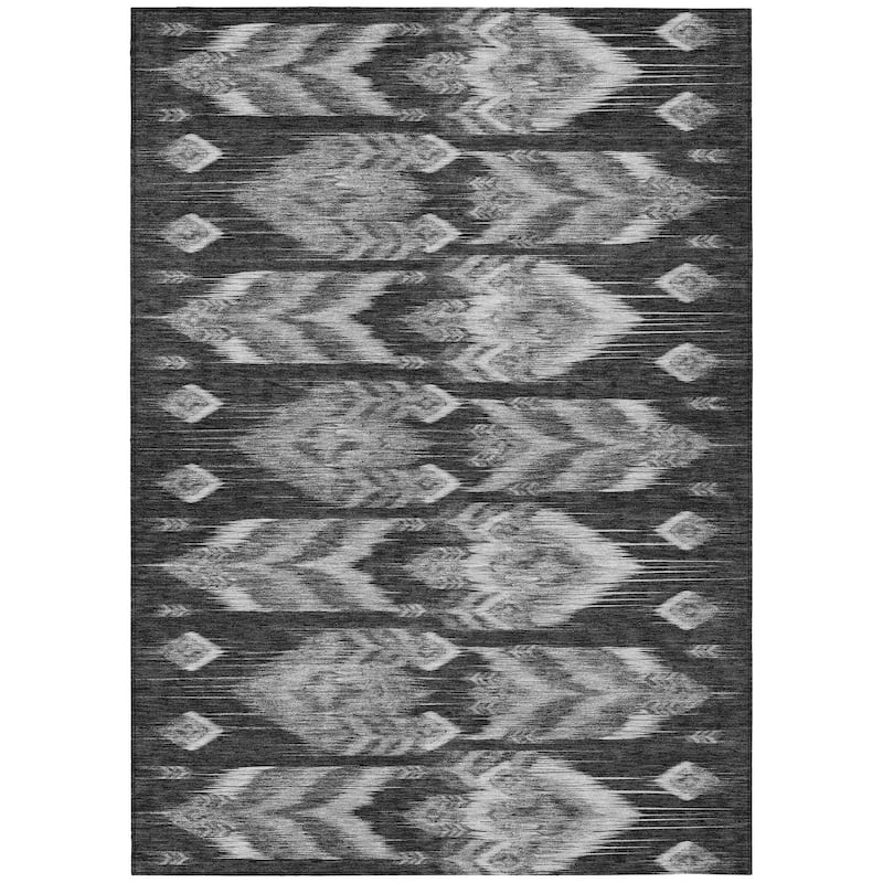 Machine Washable Indoor/ Outdoor Chantille Abstract Boho Rug