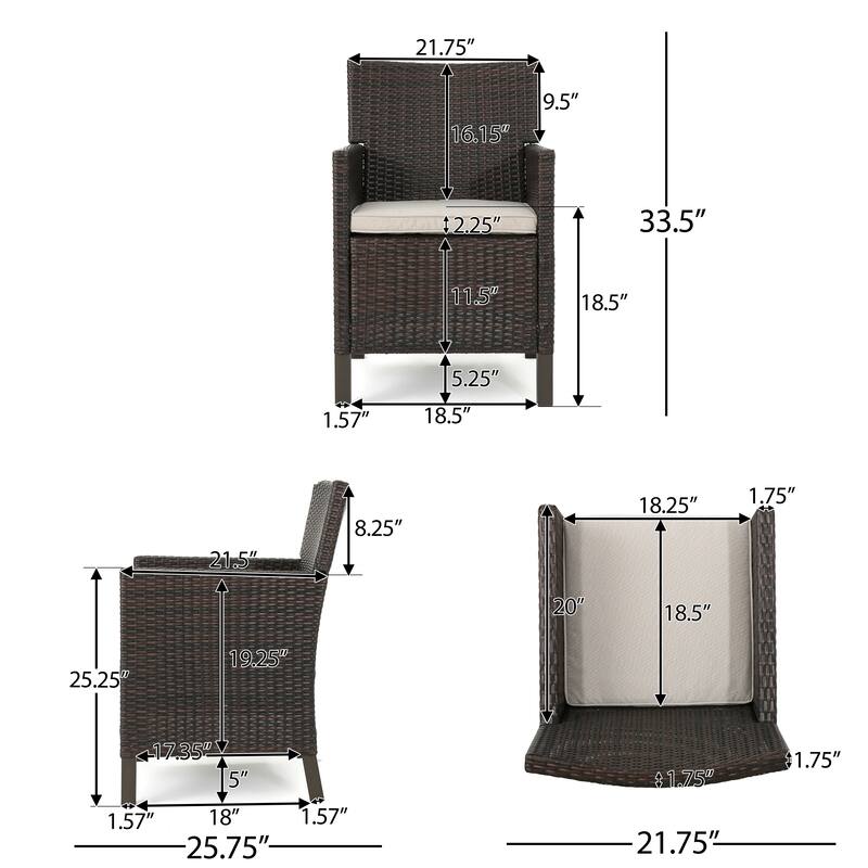 Arcade Outdoor 9-piece Square Wicker Dining Set with Cushions by Christopher Knight Home