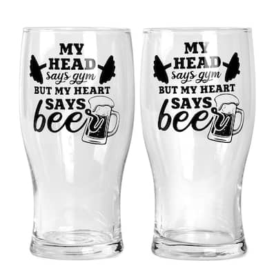 STP Goods My Head Says... Beer Glass Set of 2