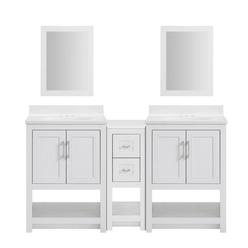 Blakely Double Vanity with Mirror and 12-inch Cabinet