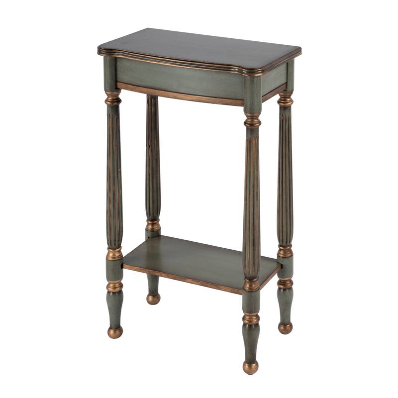 Whitney 17.5 in. W Rectangular Wood Console Table with Lower Open Shelf