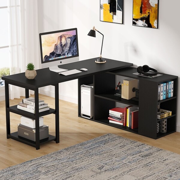 Tribesigns 59 Inch L Shaped Desk with Monitor Stand, Reversible 並行輸入品 Tribesigns Reversible L Shaped Desk with Monitor Stand, 59 Inch