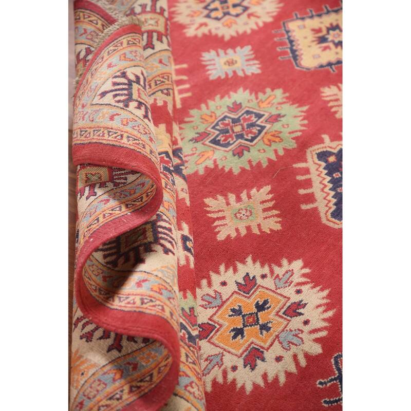 Geometric Kazak Rug Handmade Oriental Wool Carpet - 8'1"x 9'9"