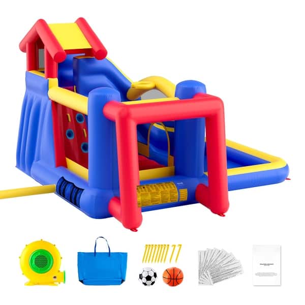 slide 2 of 35, Inflatable Bounce House Family Backyard Bouncy Castle, for Kid Ages 131.1x133.1x90.6 inches