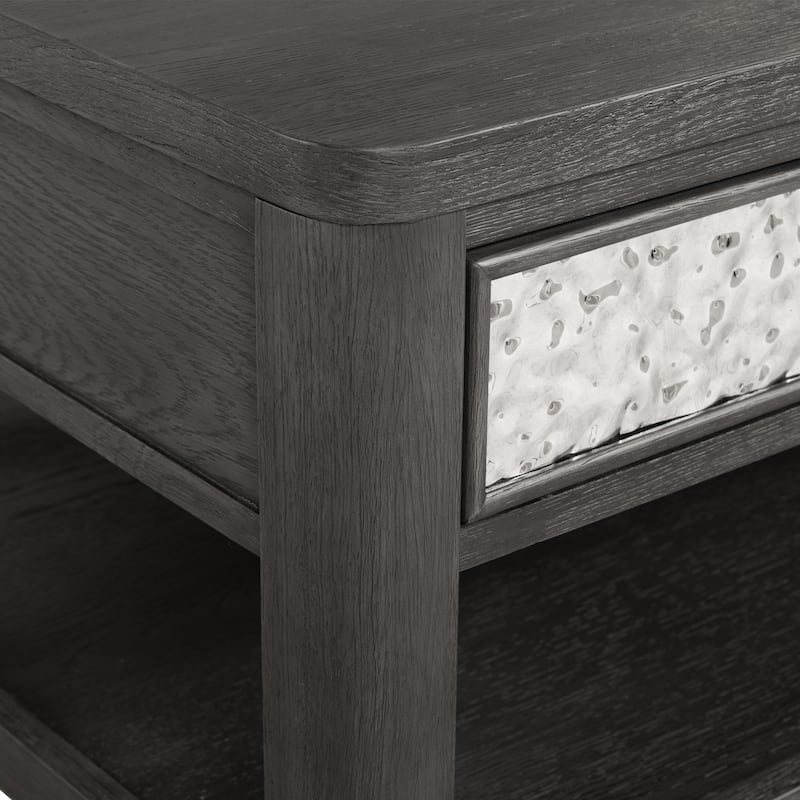 Furniture of America Piez Modern Ash Grey Wood 2-Drawer Coffee Table with Casters