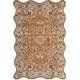 preview thumbnail 26 of 46, SAFAVIEH Handmade Heritage Traditional Brown/ Blue Wool Rug 6' x 9' Scallop - Beige/Blue - Rectangle