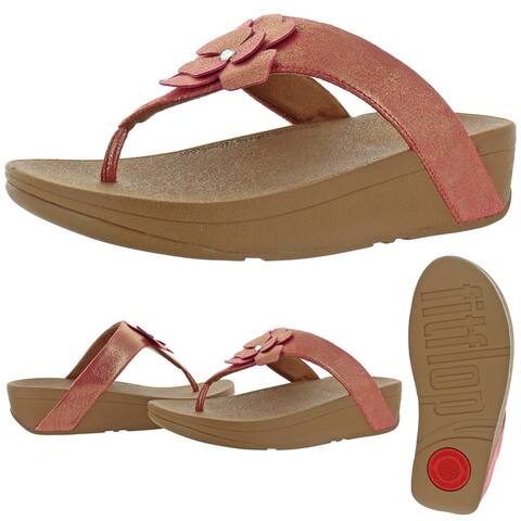 Shop Fitflop Women S Lottie Corsage Suede Thong Sandals Heather Pink Overstock 31446331