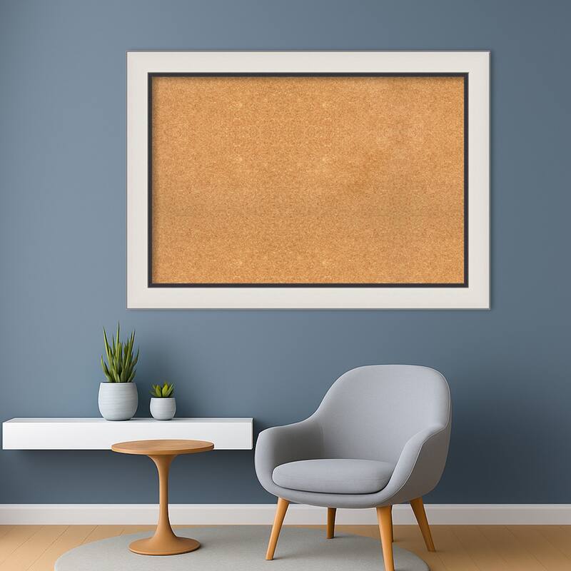 Ellie Silver Black Framed Cork Board - Bulletin Board, Organization Board, Pin Board