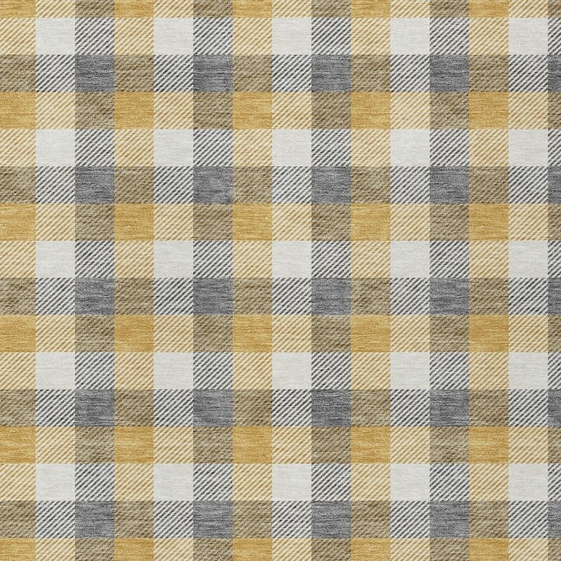 HomeRoots Plaid Transitional Rectangle Outdoor Rug
