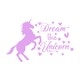 preview thumbnail 8 of 13, Unicorn Wall Decal for Baby Girl Nursery 22 wide x 15 tall inches - Lilac