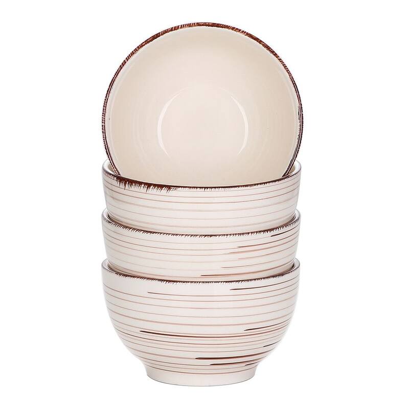 vancasso Bella 5.5 Inch Stoneware Large Serving Bowl Set,24Oz.