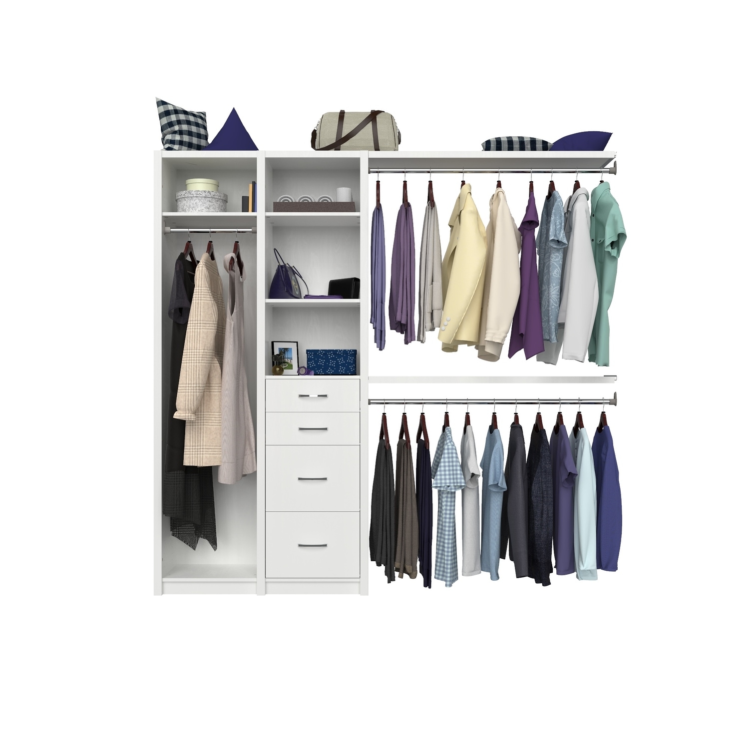 ClosetMaid SpaceCreations 50 to 121-inch Wide Closet Organizer System - On  Sale - Bed Bath & Beyond - 17177181