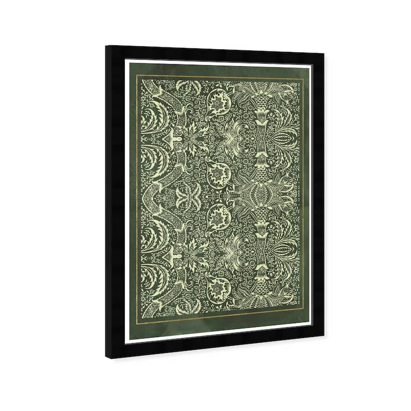 Wynwood Studio Prints Abstract Folk Poster Green and Army Green Traditional Wall Art Canvas Print