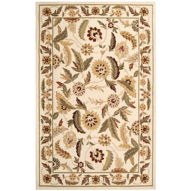 SAFAVIEH Handmade Chelsea Tiesha French Country Wool Rug - 8' x 10' - Ivory - Rectangle