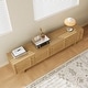 preview thumbnail 2 of 7, 78.74" Modern TV Stands,Natural Wood Texture,Media Console With 4 Cabinets, Solid Wood Veneer,Fully Assembled - 78.87"