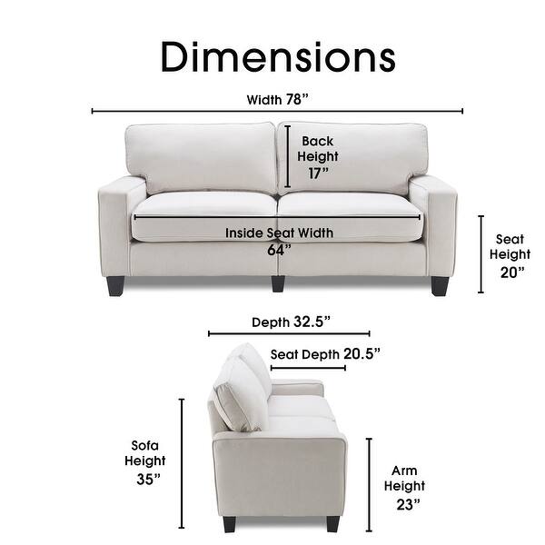 Shop Serta Palisades Upholstered 78 Sofas For Living Room Modern