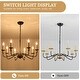 preview thumbnail 7 of 45, 8-Light Rustic Candlestick Island Chandelier Linear Chandelier Lighting for Kitchen Island